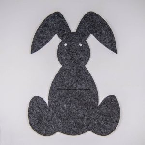 Besteckhalter Osterhase aus Filz grau | Allgäu Deko