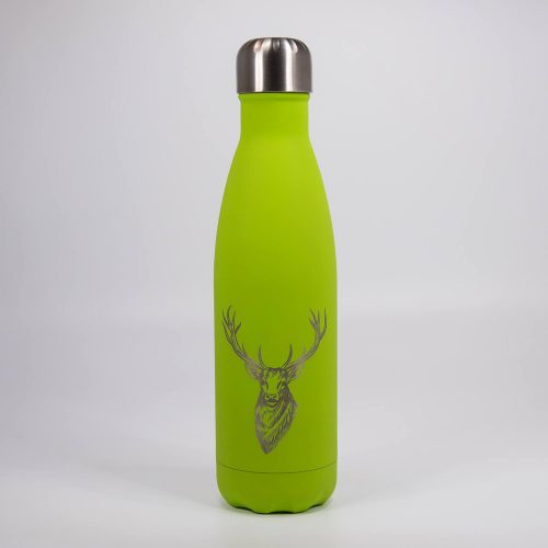 Personalisierte Trinkflasche grün Hischkopf | Allgäu Deko